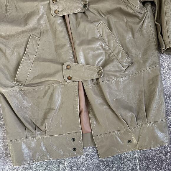 Women's Vintage 70's G-III Light Brown Irregular Patchwork Leather Jacket Sz M - Picture 2 of 4